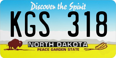 ND license plate KGS318