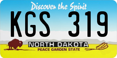 ND license plate KGS319
