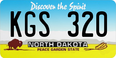 ND license plate KGS320