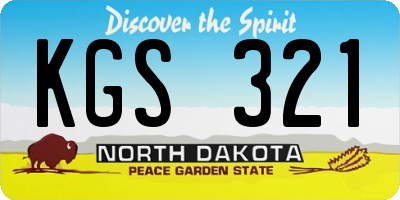 ND license plate KGS321