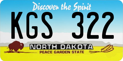 ND license plate KGS322