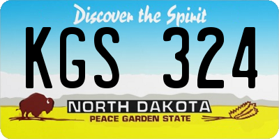 ND license plate KGS324