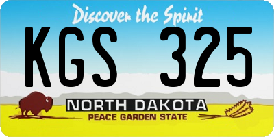 ND license plate KGS325