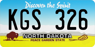 ND license plate KGS326