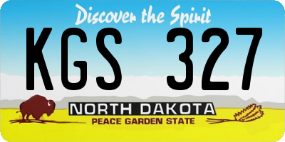 ND license plate KGS327