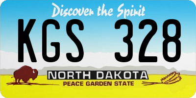 ND license plate KGS328