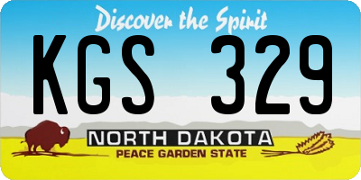 ND license plate KGS329