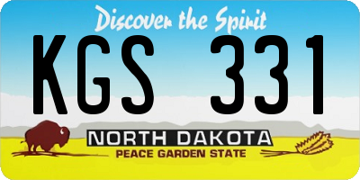 ND license plate KGS331