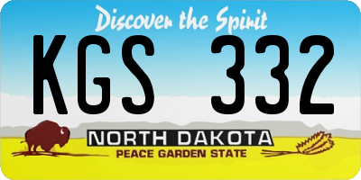 ND license plate KGS332
