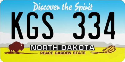 ND license plate KGS334