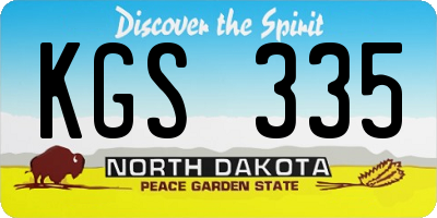 ND license plate KGS335