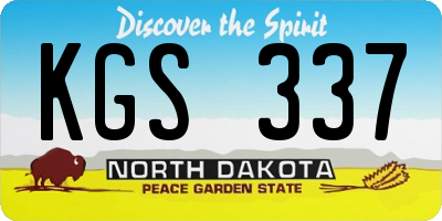 ND license plate KGS337