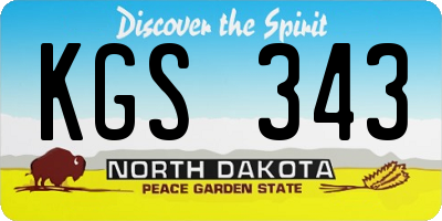 ND license plate KGS343