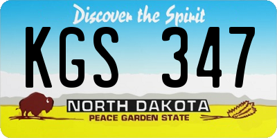 ND license plate KGS347