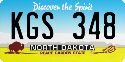 ND license plate KGS348