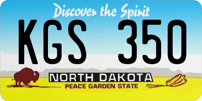 ND license plate KGS350