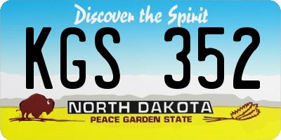 ND license plate KGS352