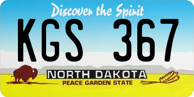 ND license plate KGS367