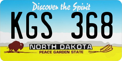 ND license plate KGS368