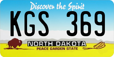 ND license plate KGS369