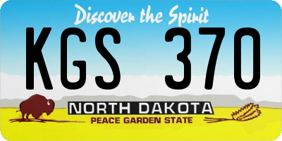 ND license plate KGS370