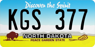 ND license plate KGS377