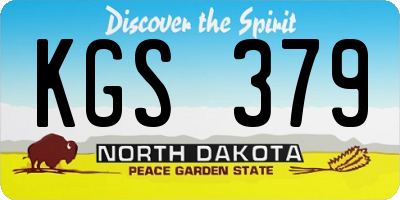ND license plate KGS379