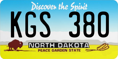 ND license plate KGS380