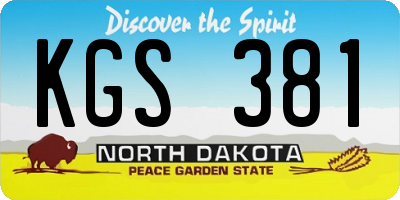 ND license plate KGS381