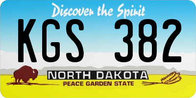 ND license plate KGS382