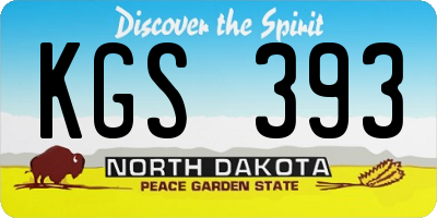 ND license plate KGS393