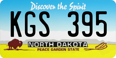 ND license plate KGS395