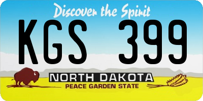 ND license plate KGS399