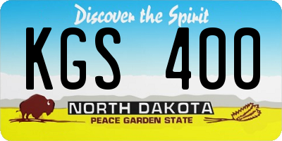 ND license plate KGS400