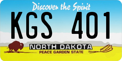 ND license plate KGS401