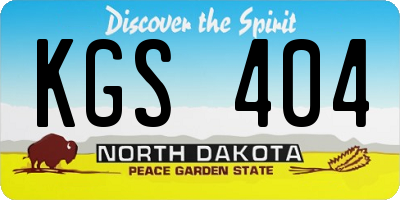 ND license plate KGS404