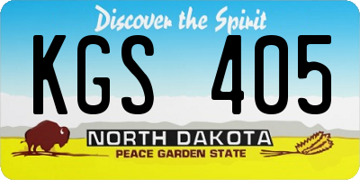 ND license plate KGS405