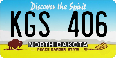 ND license plate KGS406