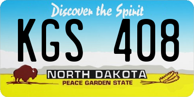 ND license plate KGS408