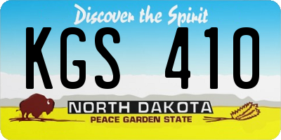 ND license plate KGS410