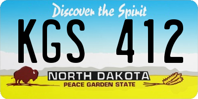 ND license plate KGS412