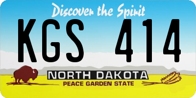 ND license plate KGS414