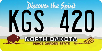 ND license plate KGS420