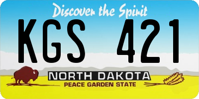 ND license plate KGS421