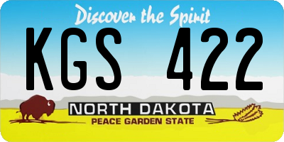 ND license plate KGS422