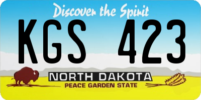 ND license plate KGS423