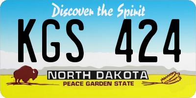 ND license plate KGS424