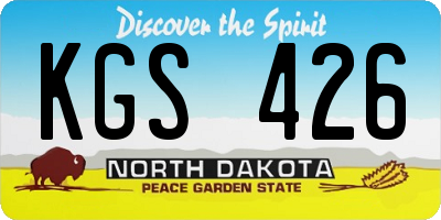 ND license plate KGS426