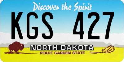 ND license plate KGS427