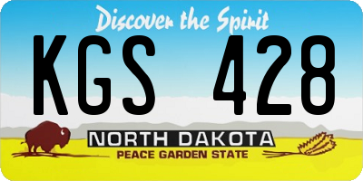 ND license plate KGS428